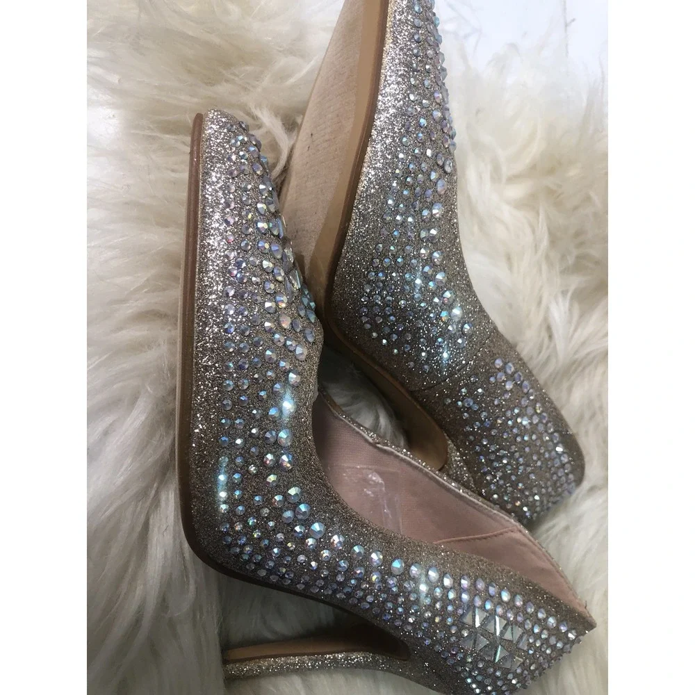 Forever-Women‎ Event 94 Champagne Glitter Stilettoes  PUMP BRAND NEW SIZE 7.5 - Picture 2 of 13